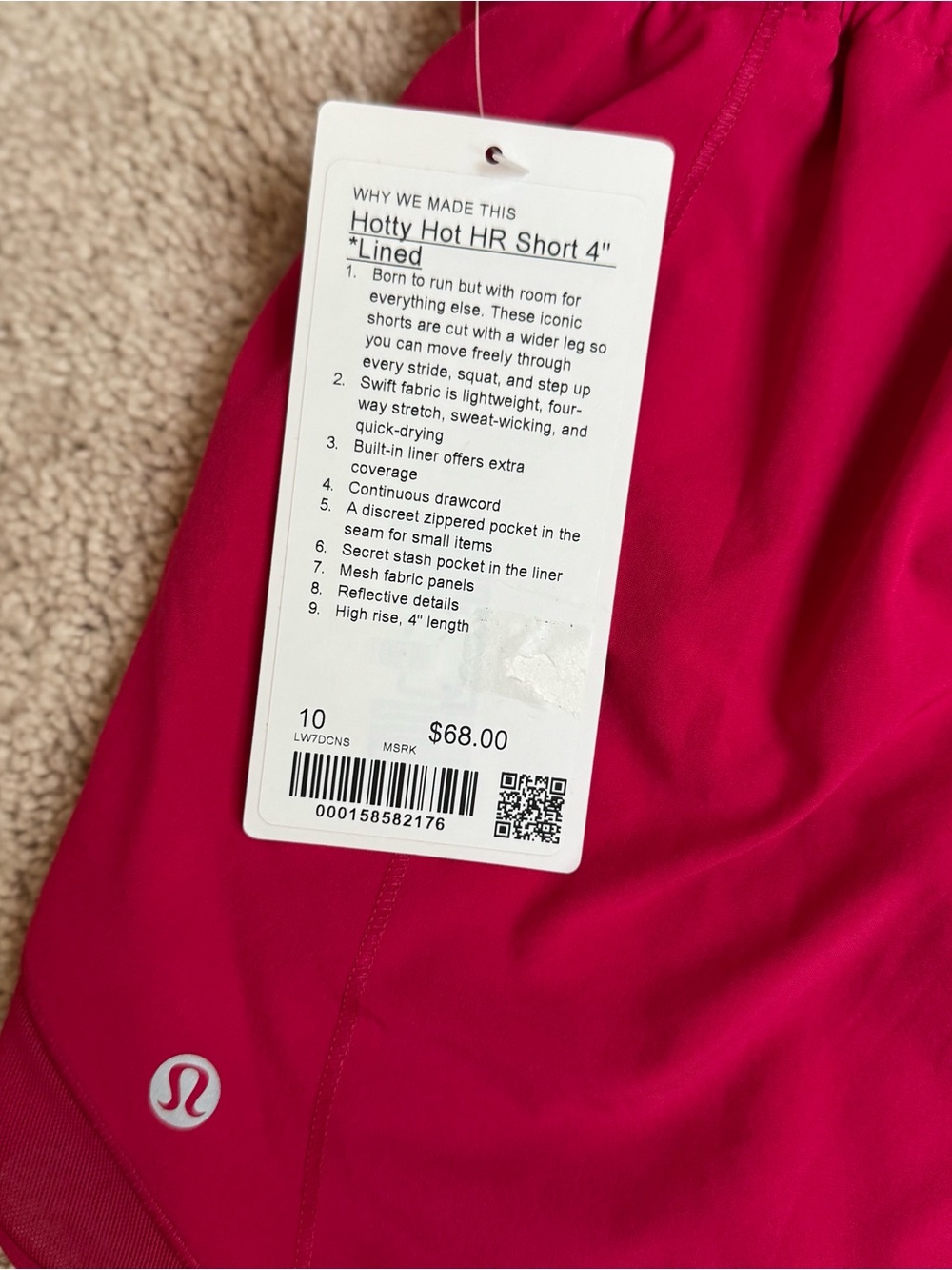 🩷 Lululemon Hotty Hot HR Short 4” *Lined Size 10 - Picture 3 of 3